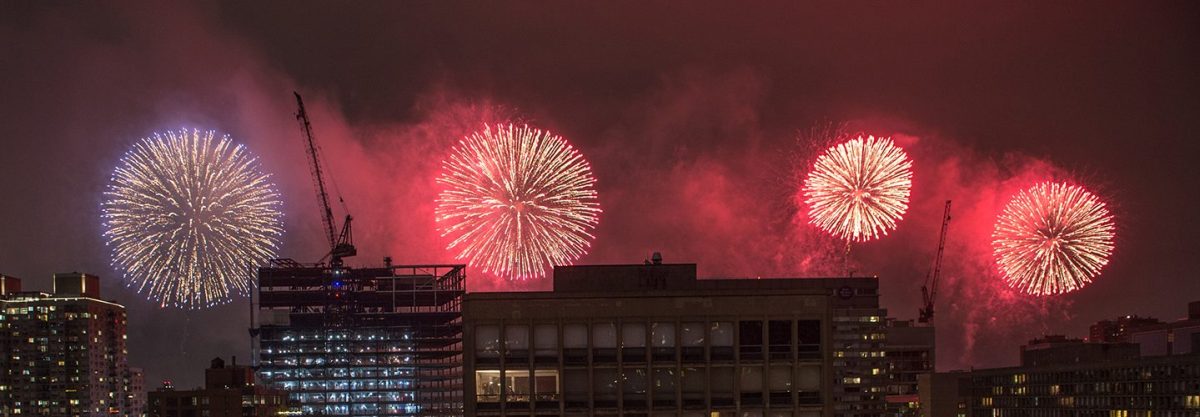 A view of New York City's 40th annual Macy's 4th of July fireworks on July 4, 2016 in New York City.