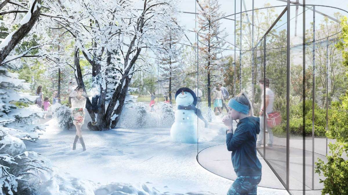 "The Garden of the Four Seasons," an indoor climate-changing pavilion, is planned for Milan. (Carlo Ratti Associati)