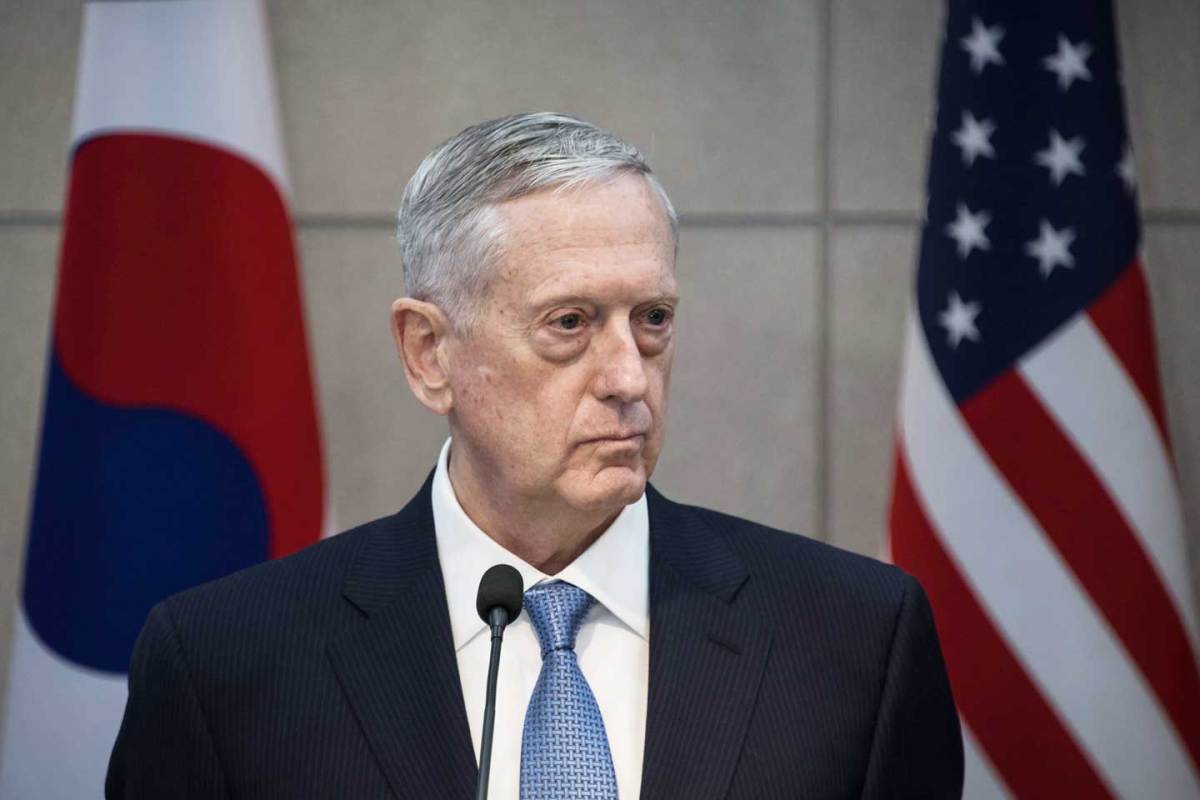 US Defense Secretary James Mattis attends a joint briefing with his South Korean counterpart Han Min-Koo at the headquarters of the Defense Ministry on February 3, 2017 in Seoul, South Korea. Mattis meets South Korean acting President and Prime Minister Hwang Kyo-ahn and South Korean counterpart Han Min-Koo. (Ed Jones-Pool/Getty Images)