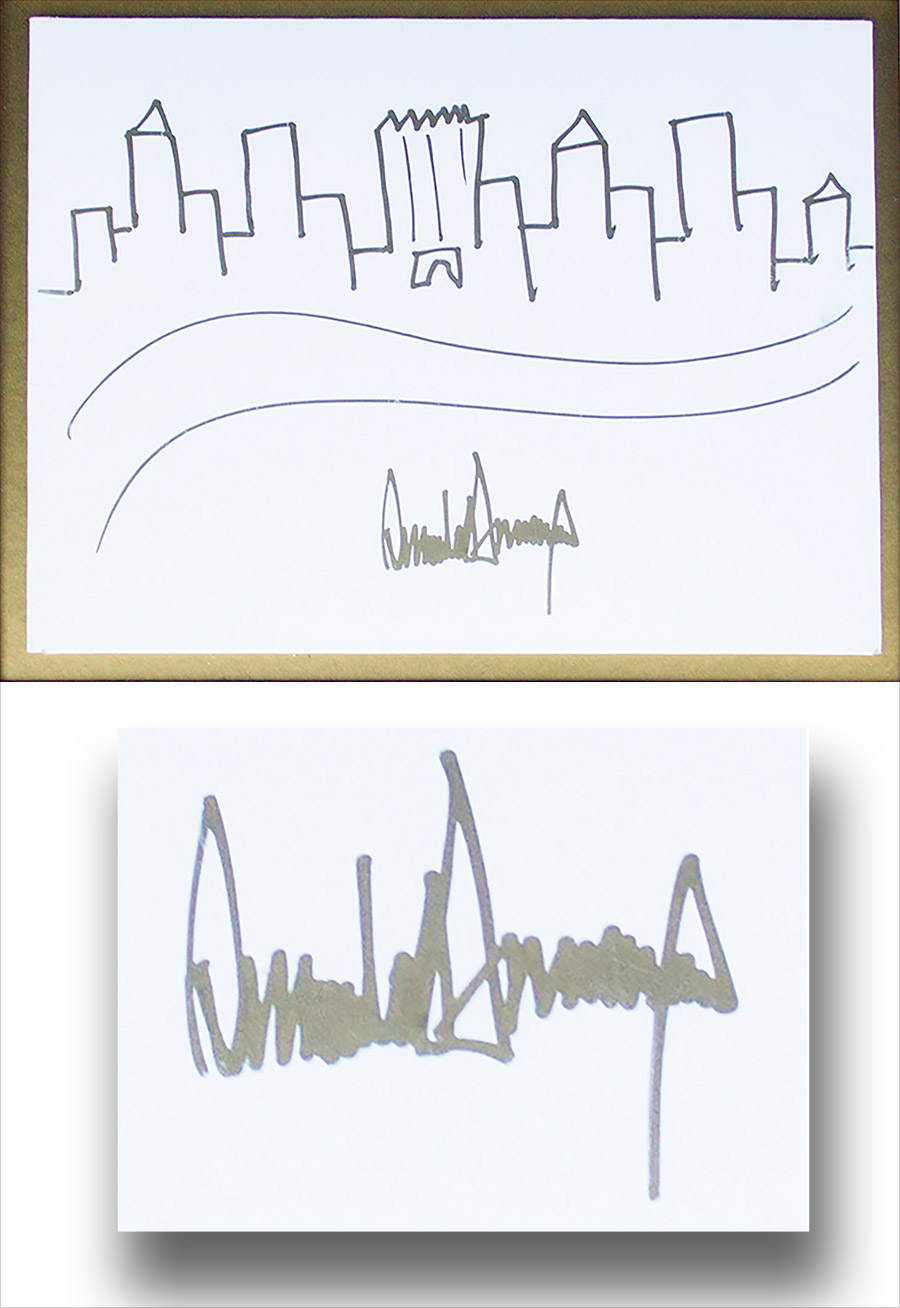 President Trump’s hand-drawn sketch of the NYC skyline