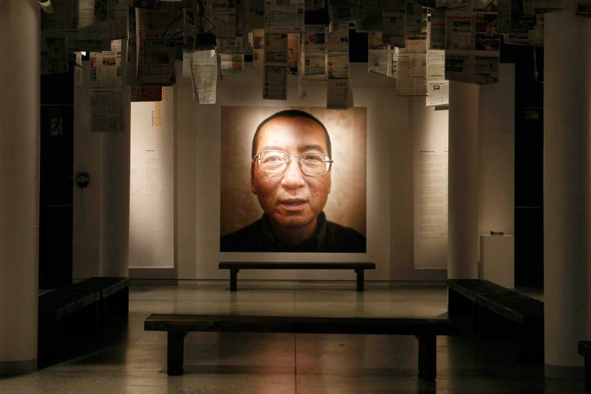 This picture taken on December 10, 2010 shows an exhibition at the Nobel Peace Center in Oslo highlighting this year's Nobel Peace Prize laureate, Liu Xiaobo, a few hours before its opening. Confusion over which countries would attend the peace prize ceremony for jailed Chinese dissident Liu Xiaobo grew Friday just hours before the event with organisers adding more names to the list. (Berit Roald/AFP/Getty Images)