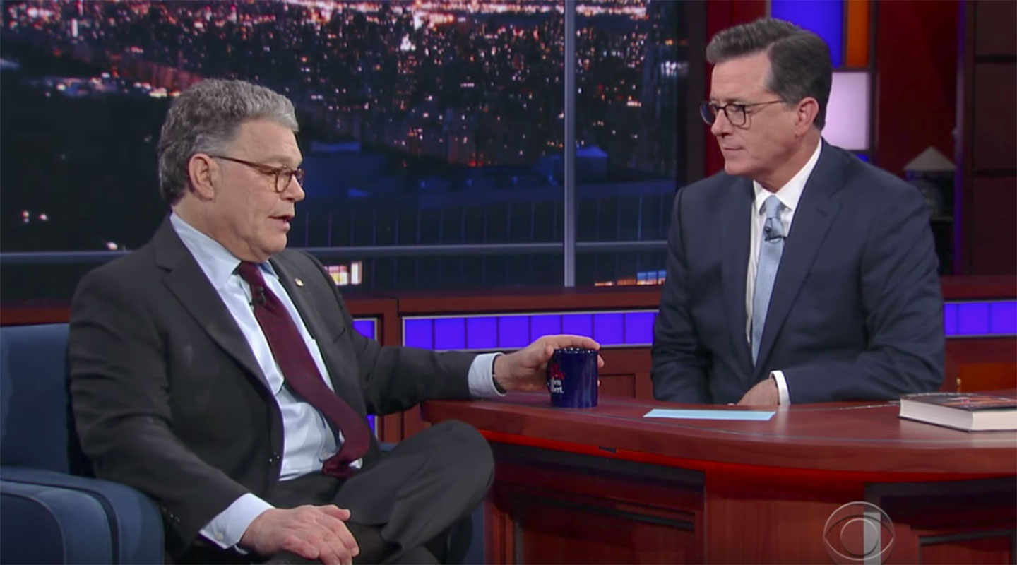Sen. Al Franken appears on 'The Late Show' with Stephen Colbert.