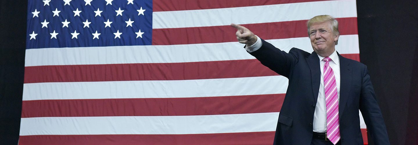 Republican presidential nominee Donald Trump arrives for a rally at Spooky Nook Sports center in Manheim, Pennsylvania on October 1, 2016. (Mandel Ngan/AFP/Getty)