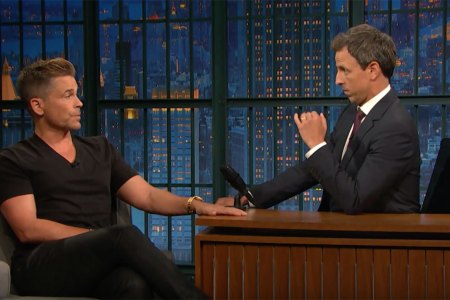 Rob Lowe appears on 'Late Night with Seth Meyers' on August 2, 2017.