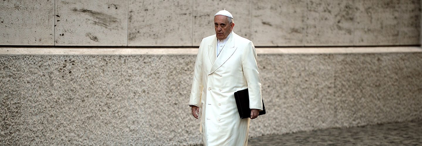 Pope Francis arrives for the Papal consistory before the nominations of new cardinals at the Vatican on February 13, 2015. (Filippo Monteforte/Getty)