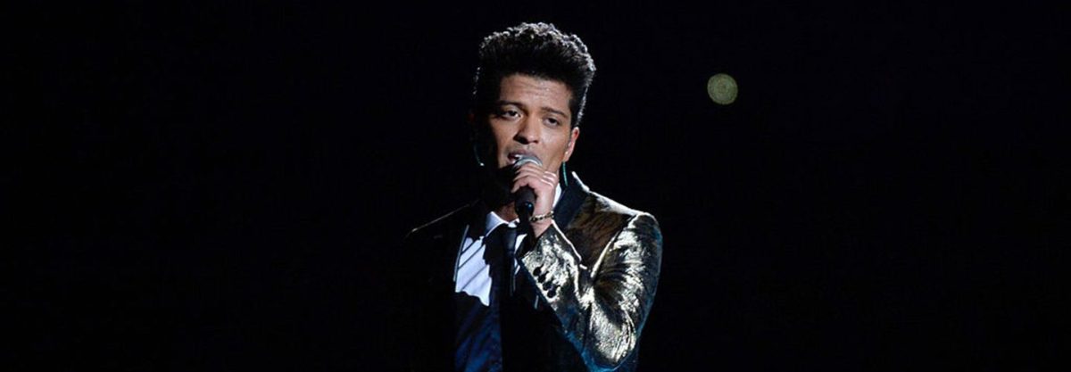 Bruno Mars performing during the Pepsi Super Bowl XLVIII Halftime Show at MetLife Stadium on February 2, 2014.