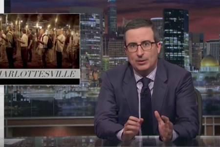 John Oliver denouncing white supremacy on August 13, 2017.