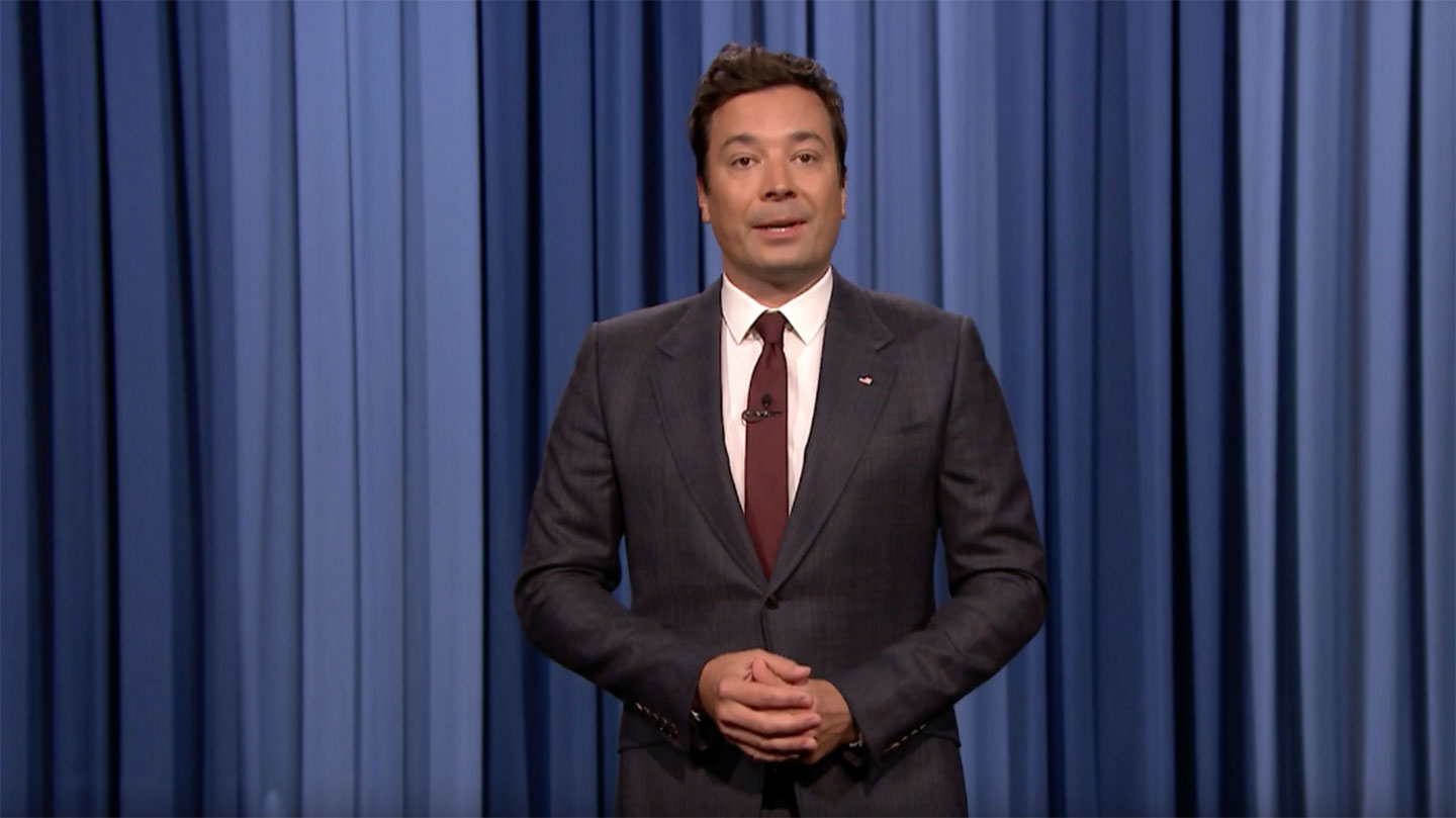 Jimmy Fallon delivers a somber monologue on August 14, 2017. (YouTube)