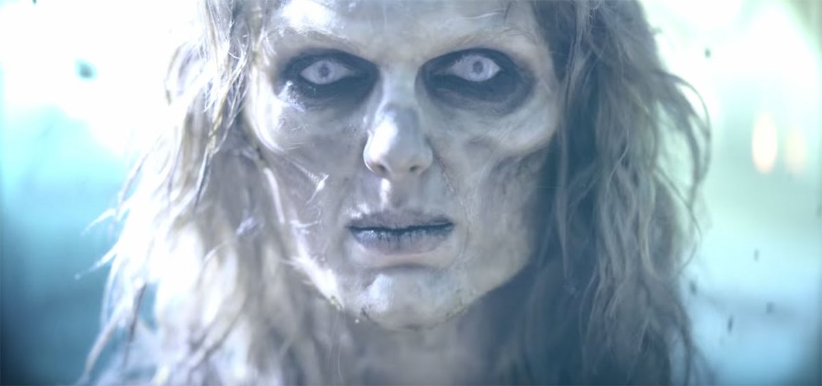 A screenshot of Taylor Swift as a zombie in her new music video, "Look What You Made Me Do." (YouTube)