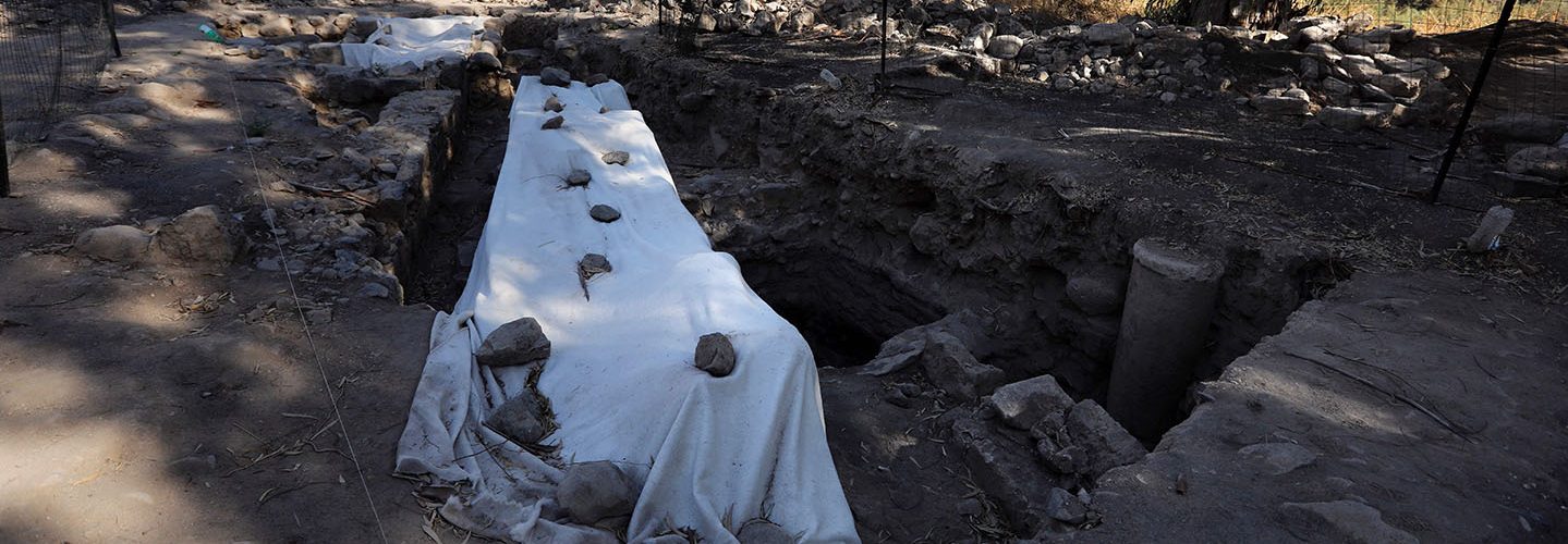 A picture taken on August 6, 2017, shows a general view of an archeological excavation site, believed to be the lost Roman city of Julias where three of Jesuss apostles had lived, near the northern shore of the Sea of Galilee, in the Bethsaida Valley Nature Reserve.