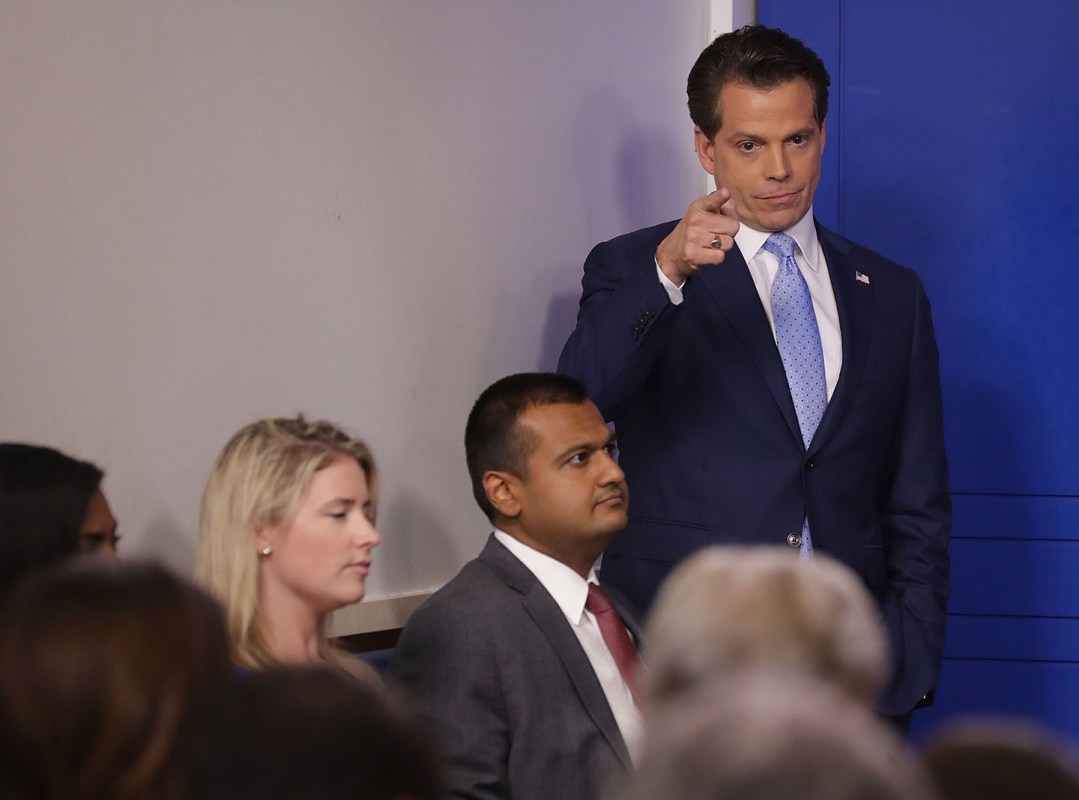 Anthony Scaramucci attends the daily White House press briefing in the Brady Press Briefing Room at the White House July 21, 2017 in Washington, DC.