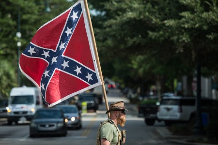 A Confederate flag supporter