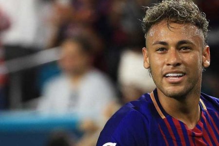 Neymar #11 of Barcelona reacts in the second half against Real Madrid during their International Champions Cup 2017 match at Hard Rock Stadium on July 29, 2017 in Miami Gardens, Florida.  (Mike Ehrmann/Getty Images)