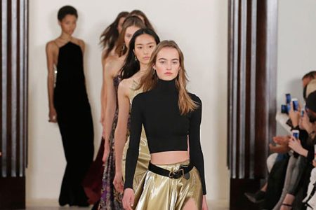 Models walk the runway wearing Ralph Lauren Fall 2016 during New York Fashion Week: The Shows at Skylight Clarkson Sq on February 18, 2016 in New York City. (Photo by JP Yim/Getty Images)
