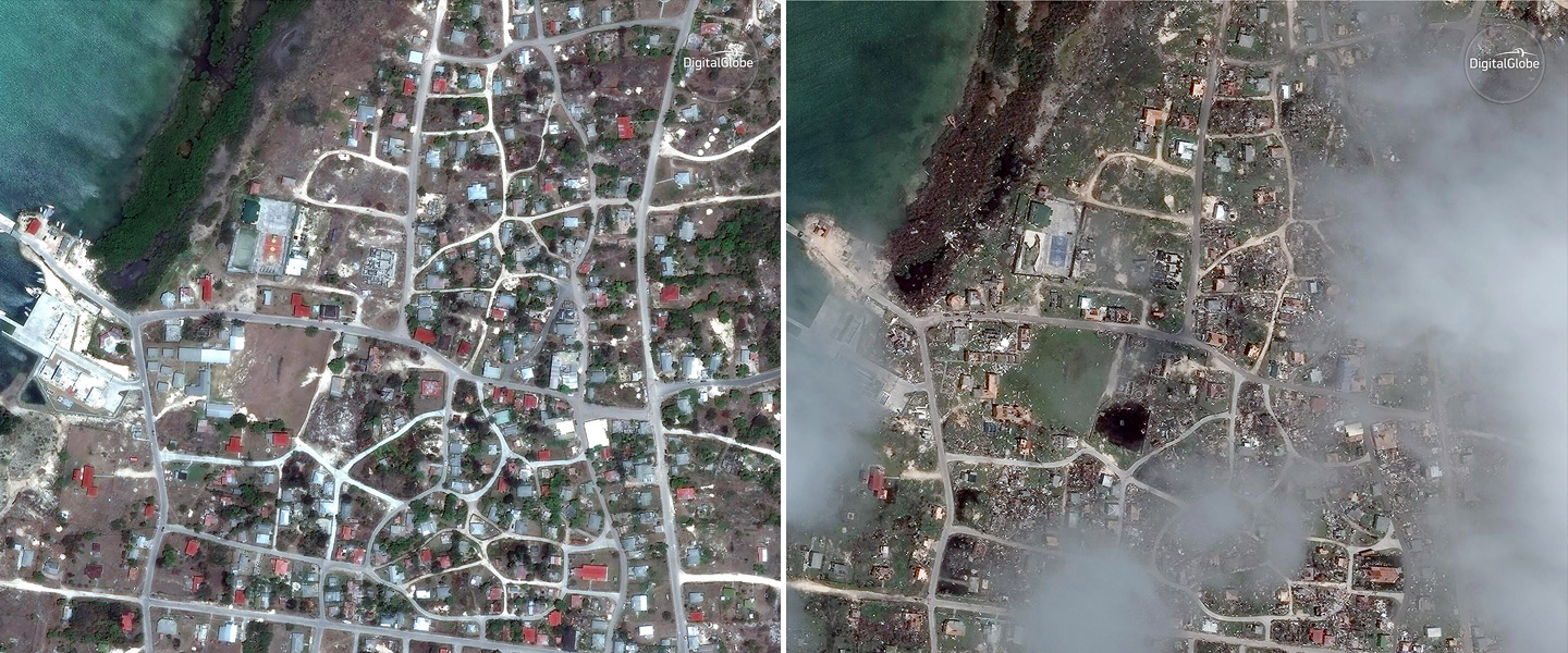 Hurricane Irma Before and After Satellite Image
