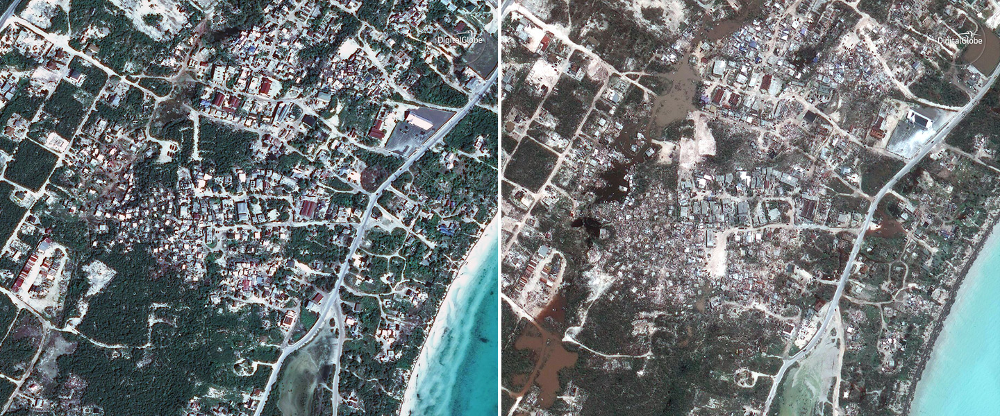 Hurricane Irma Before and After Satellite Image
