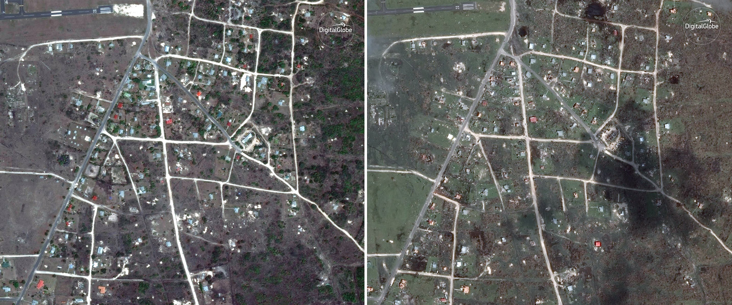 Hurricane Irma Before and After Satellite Image