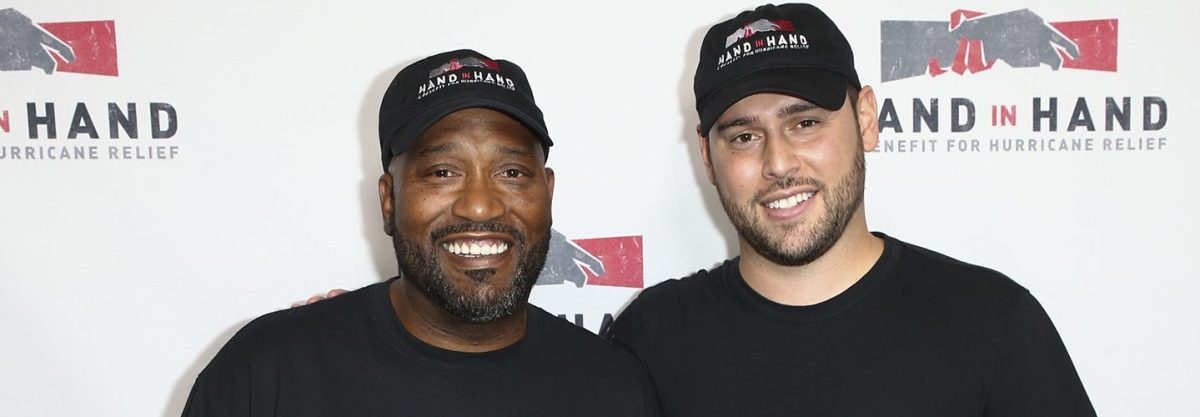 Bun B, left, and Scooter Braun attend the Hand in Hand: A Benefit for Hurricane Harvey Relief