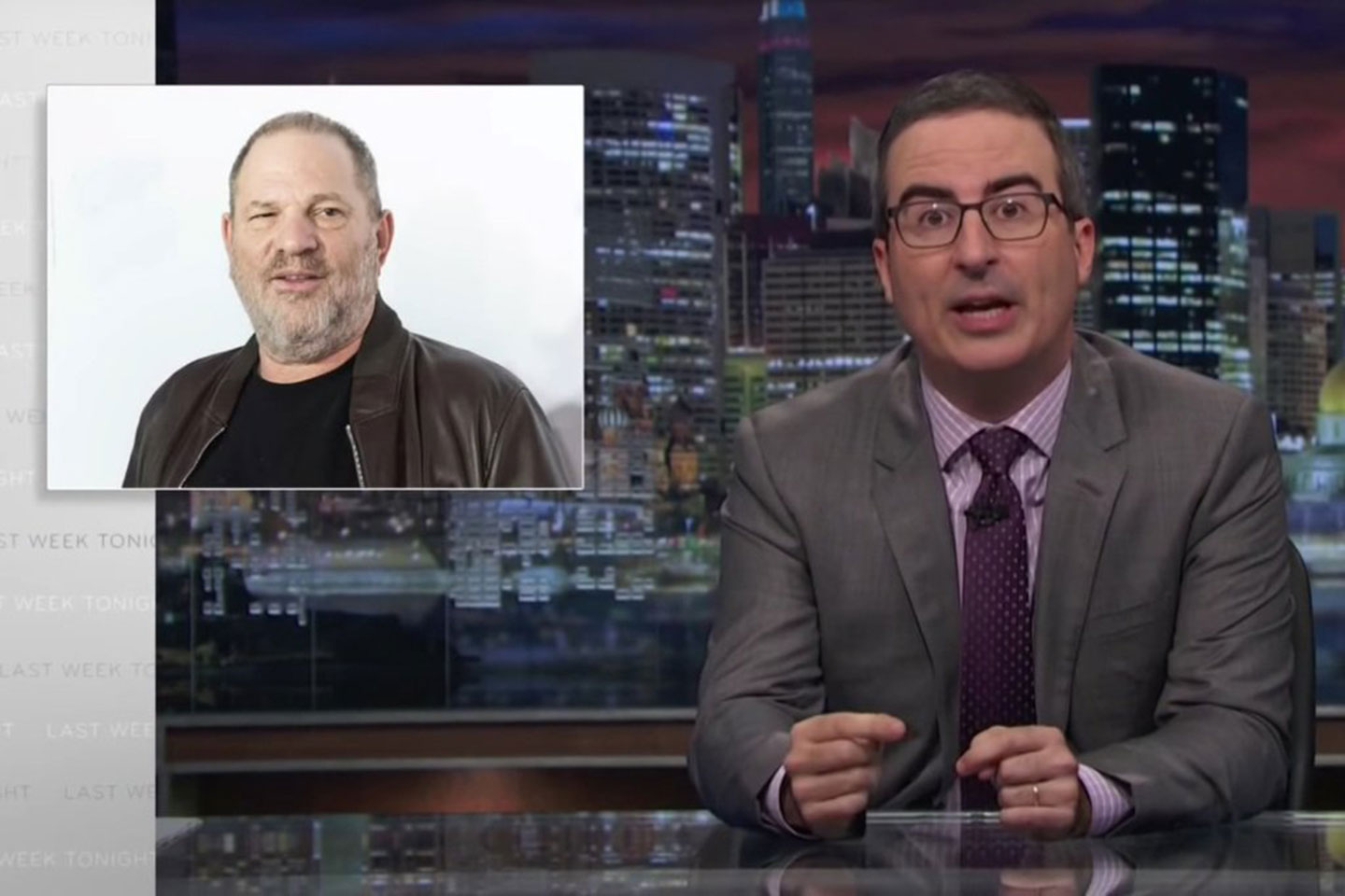 John Oliver slams Harvey Weinstein, Hollywood. (Screengrab/HBO/YouTube)