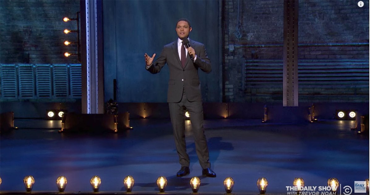 Trevor Noah hosting 'The Daily Show' in Chicago. (YouTube/Screengrab)