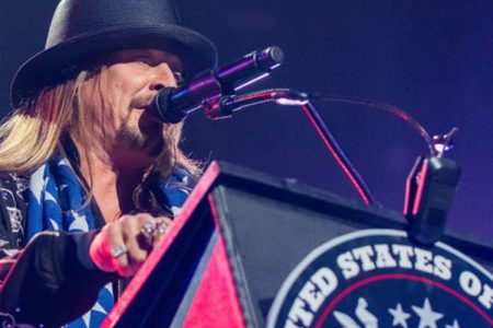 Kid Rock gets political as he performs the very first show at the new Little Caesars Arena on September 12, 2017 in Detroit, Michigan. (Photo by Scott Legato/Getty Images)