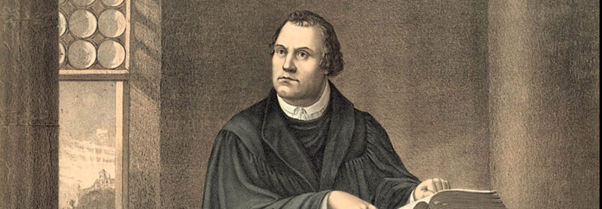 Antique print of Martin Luther in his study at Wartburg Castle in Eisenach (lithograph), 1882. (Photo by GraphicaArtis/Getty Images)