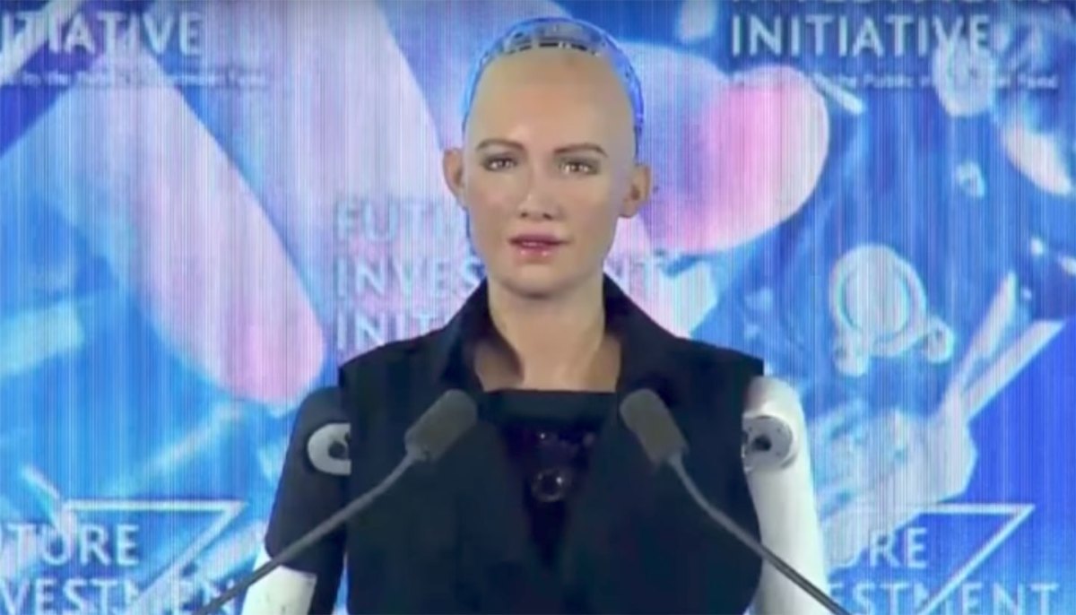 Sophia Robot, the world's first artificially intelligent citizen. (YouTube)