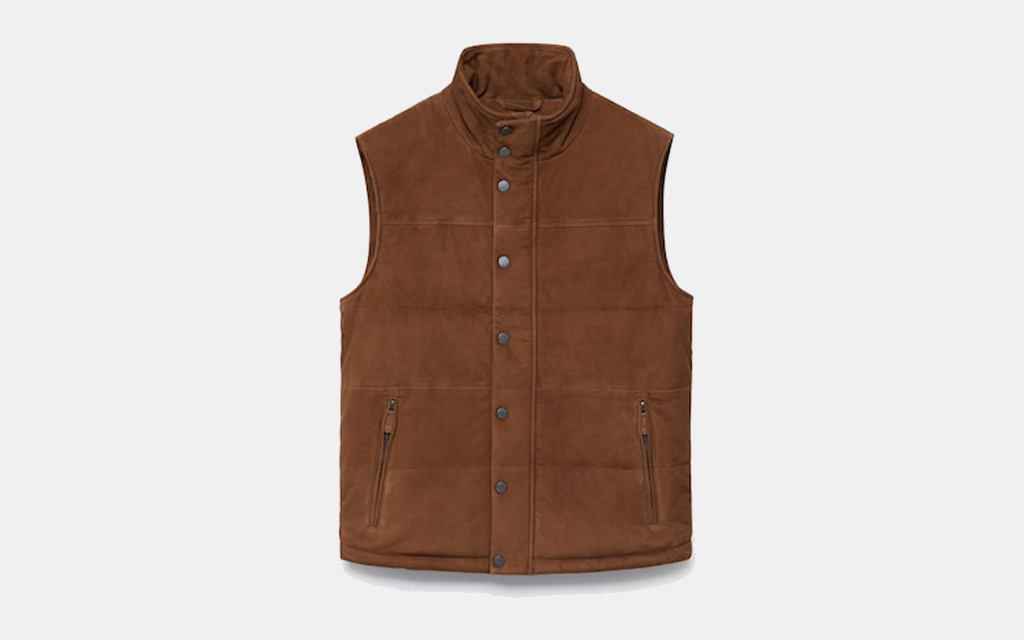 Mango Suede Quilted Gilet