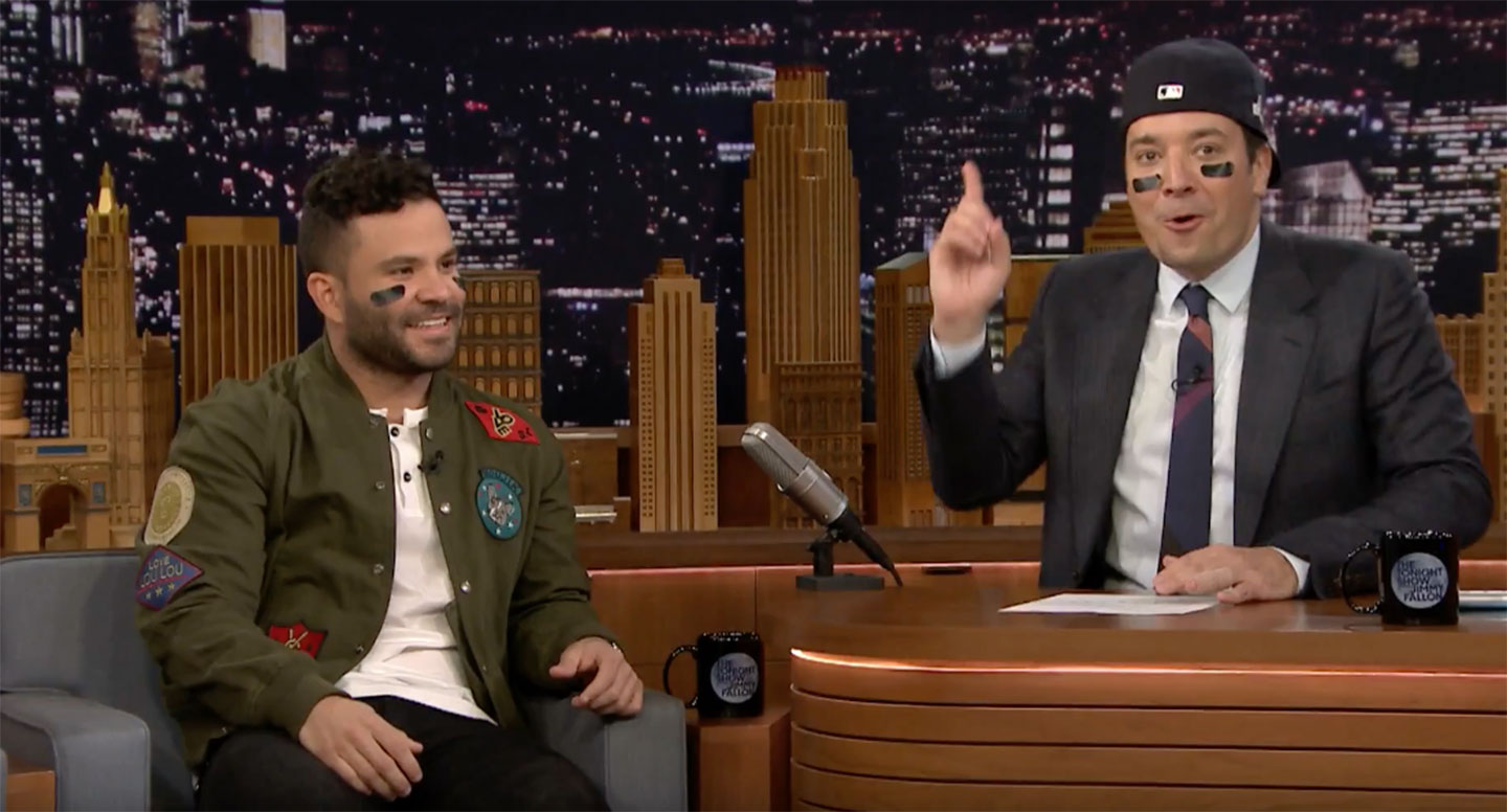 Houston Astros second baseman José Altuve on Jimmy Fallon's 'Tonight Show.' (YouTube/NBC)