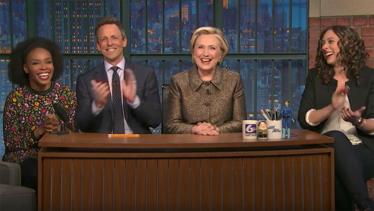 Hillary Clinton on Seth Meyers' "Late Night." (YouTube/NBC)