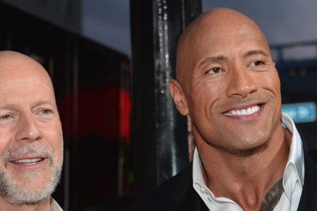 HOLLYWOOD, CA - MARCH 28:  Actors Bruce Willis and Dwayne "The Rock" Johnson attend the premiere of Paramount Pictures' "G.I. Joe: Retaliation" at TCL Chinese Theatre on March 28, 2013 in Hollywood, California.  (Photo by Alberto E. Rodriguez/Getty Images)