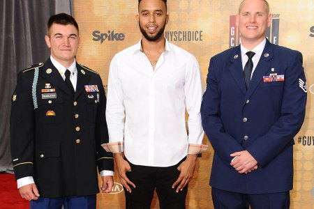  Honoree Specialist Alek Skarlatos, Honoree Anthony Sadler and Honoree Airman First Class Spencer Stone attend Spike TV's Guys Choice 2016 at Sony Pictures Studios on June 4, 2016 in Culver City, California. (Photo by Jason LaVeris/FilmMagic)