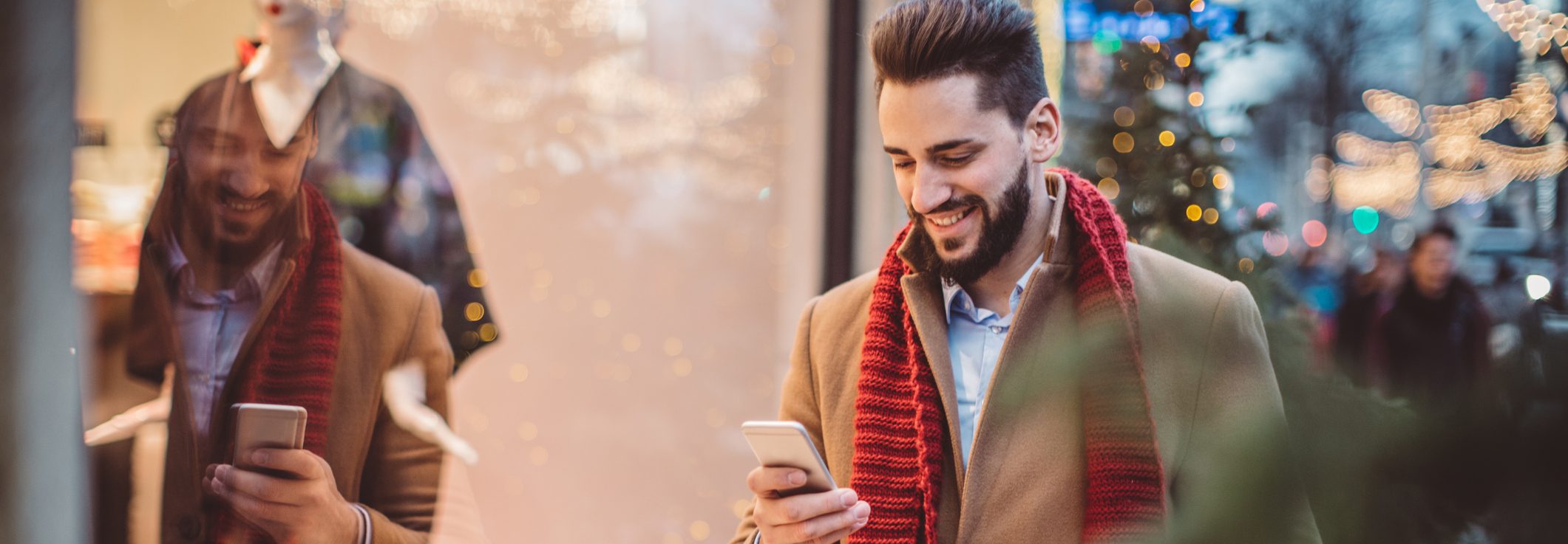 Man using his smart phone to shop in Vienna, Austria. (Getty)