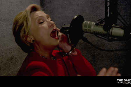 Hillary Clinton "singing" on 'The Daily Show.' (YouTube)