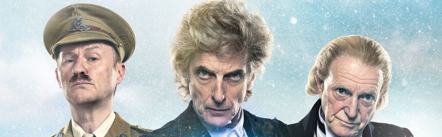 Mark Gatiss, Peter Capaldi and (BBC/BBC Worldwide - Photographer: Ray Burmiston.)