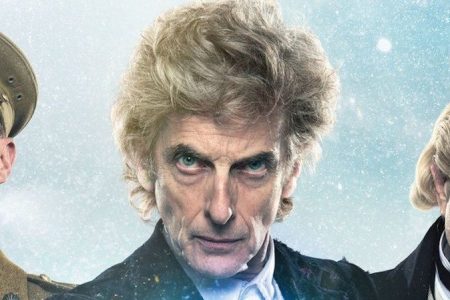 Mark Gatiss, Peter Capaldi and (BBC/BBC Worldwide - Photographer: Ray Burmiston.)