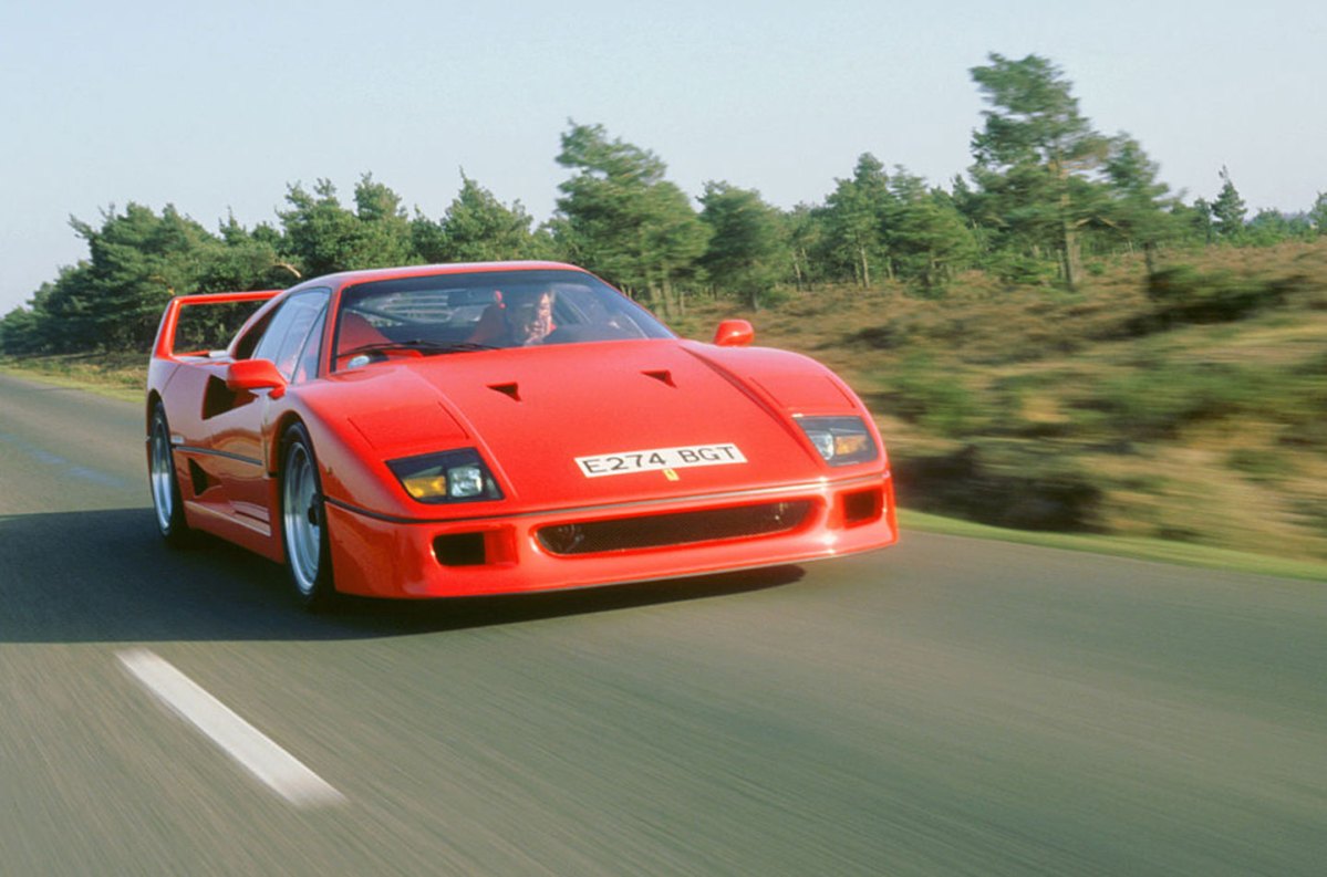 1988 Ferrari F40 at speed, 2000. (Photo by National Motor Museum/Heritage Images/Getty Images)
