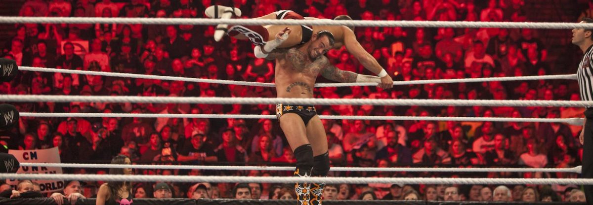 Daniel Bryan and CW Punk during the WWE Raw event at Rose Garden arena in Portland. (Photo by Chris Ryan/Corbis via Getty Images)