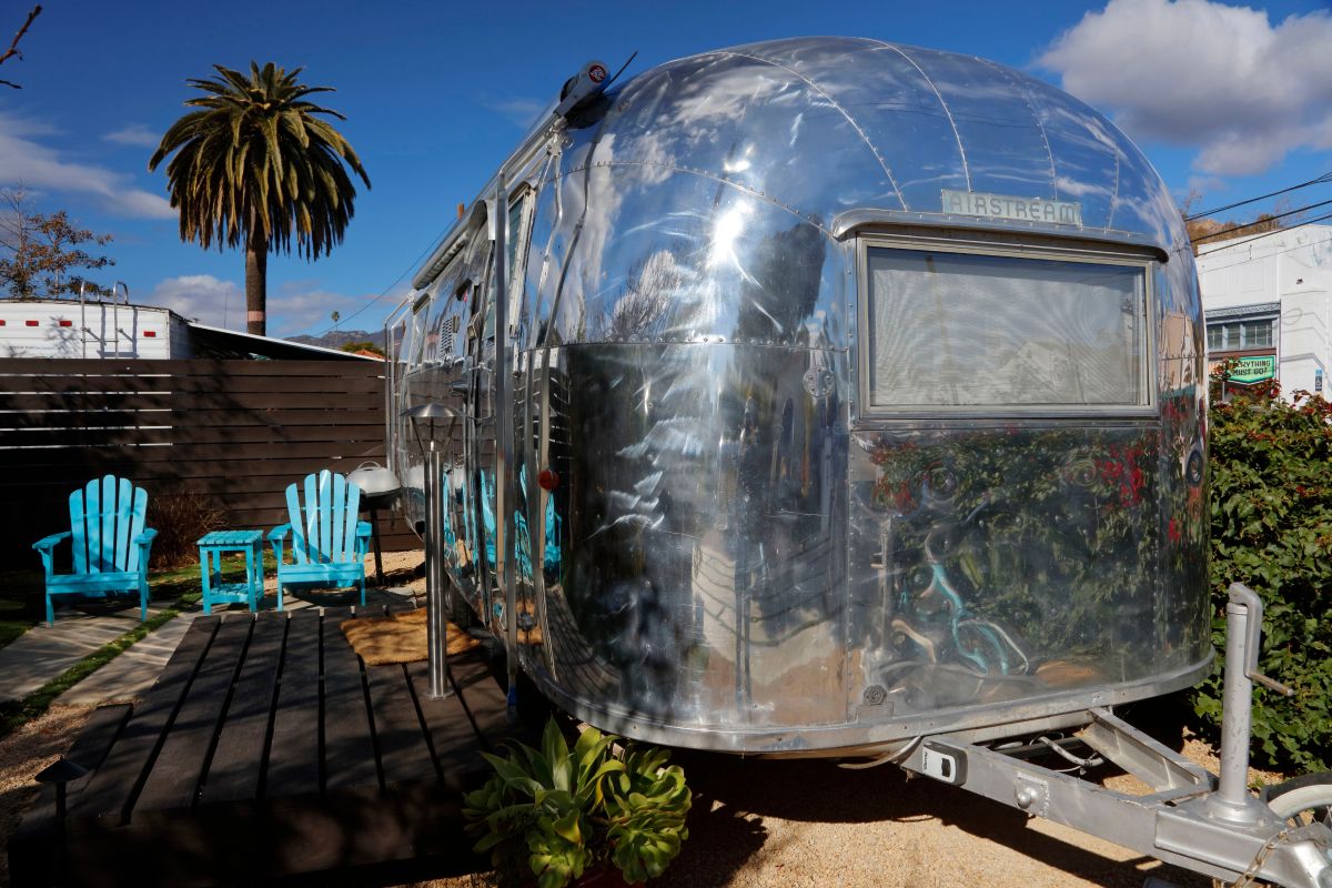 Classic Airstream trailer is seen in Santa Barbara, CA as a overnight rental. (Photo by:  Visions of America/UIG via Getty Images)