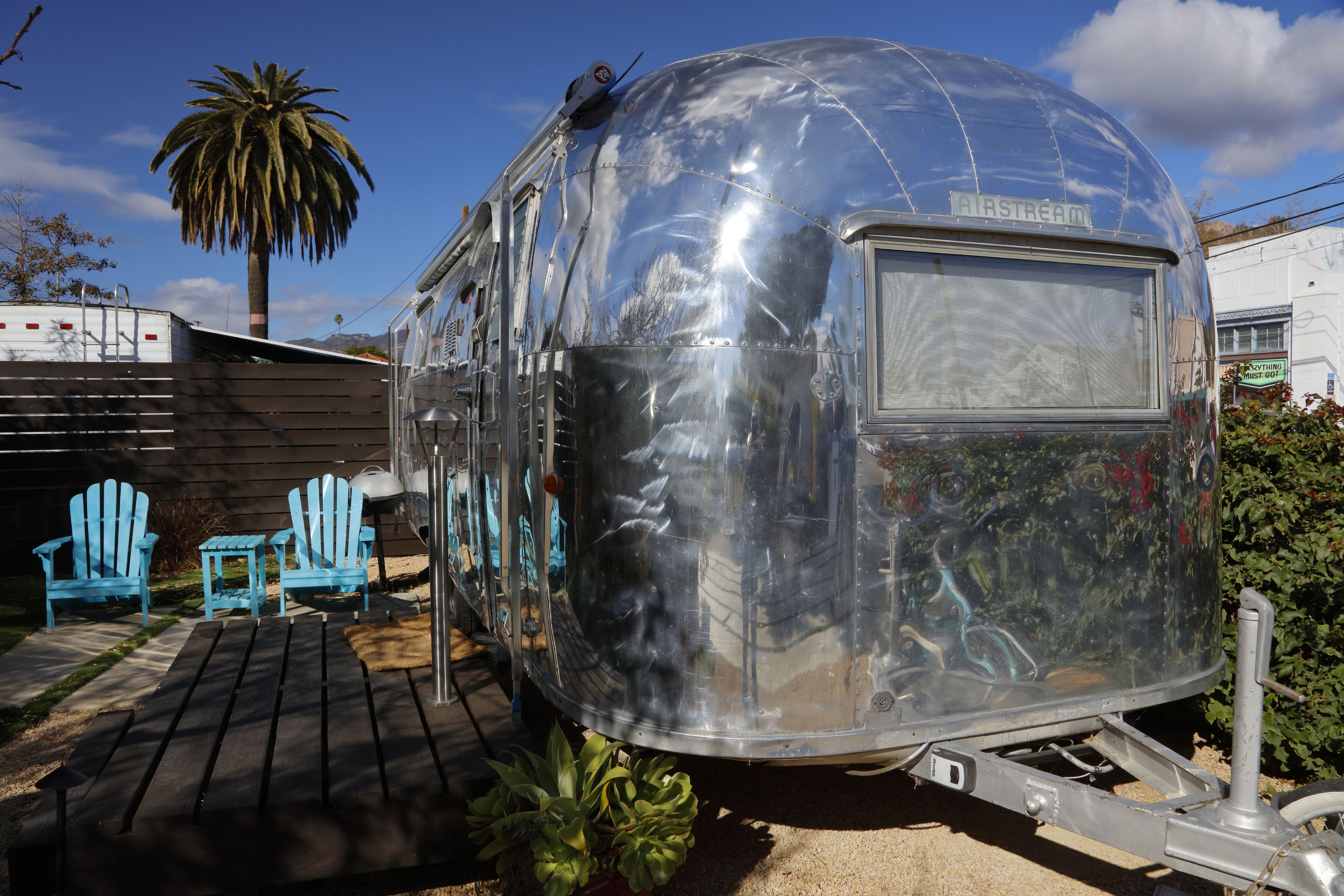 Classic Airstream trailer is seen in Santa Barbara, CA as a overnight rental. (Photo by: Visions of America/UIG via Getty Images)