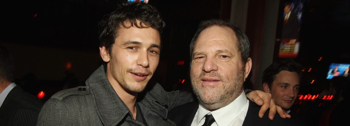 Actor James Franco and producer Harvey Weinstein attend the Bipartisan Election Night Party at Public House on November 4, 2008 in New York City.  (Photo by Stephen Lovekin/Getty Images for The Weinstein Company)