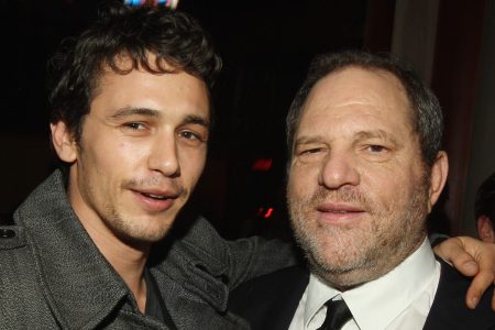Actor James Franco and producer Harvey Weinstein attend the Bipartisan Election Night Party at Public House on November 4, 2008 in New York City.  (Photo by Stephen Lovekin/Getty Images for The Weinstein Company)
