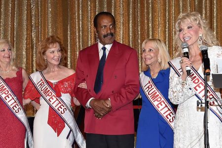 PALM BEACH, FL - JANUARY 18:  Toni Holt Kramer and the Trumpettes attend President Trump's one year anniversary with over 800 guests at the winter White House at Mar-a-Lago on January 18, 2018 in Palm Beach, Florida.  (Photo by Patrick McMullan/Patrick McMullan via Getty Images)