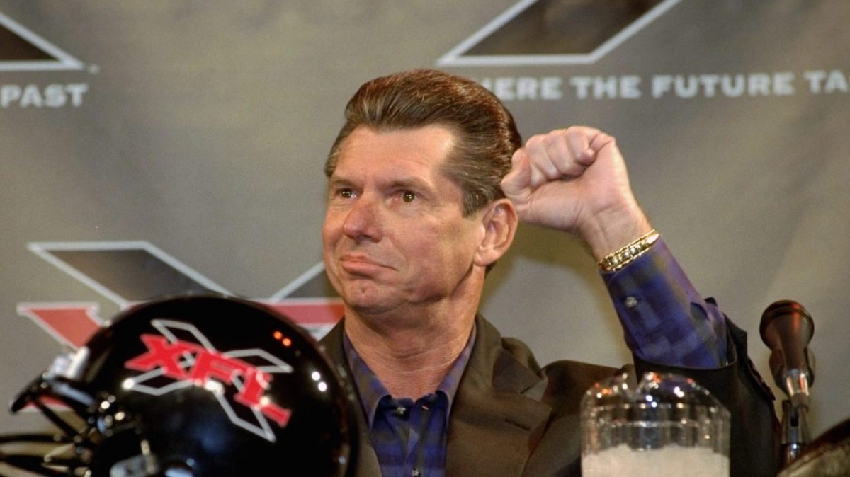 WWE chairman Vince McMahon announces the creation of the XFL, a new professional football league to rival the NFL. (Robert Rosamilio/NY Daily News Archive via Getty Images)