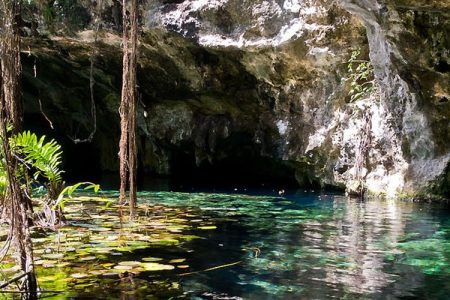 One of the entrances to the Sac Actun cave system