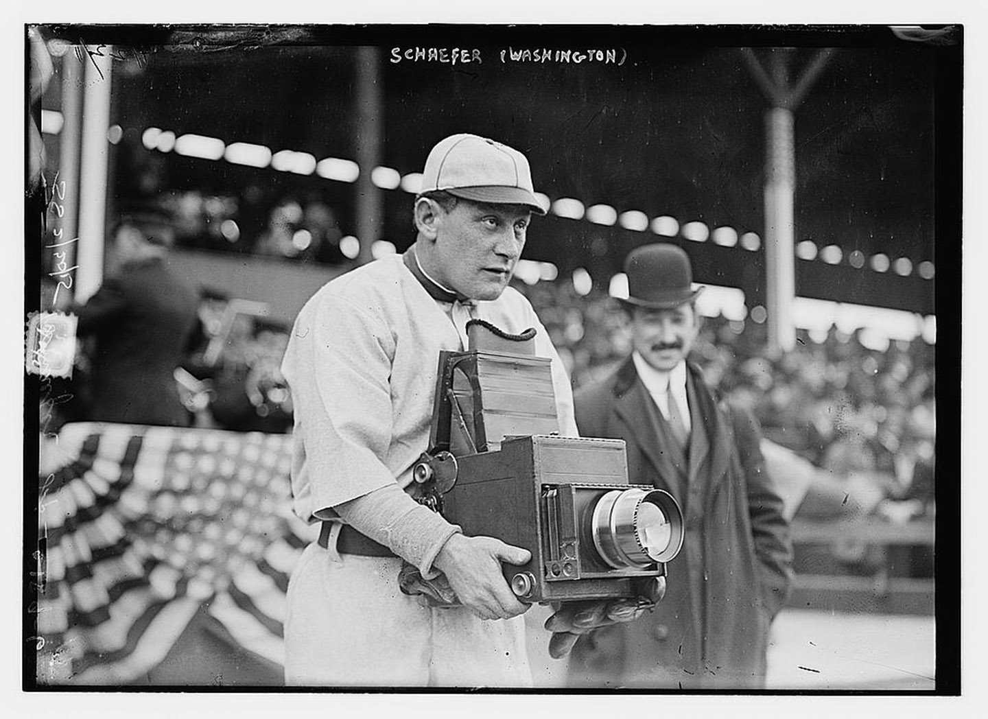 [Germany Schaefer, Washington AL (baseball)] (LOC)
Bain News Service,, publisher.


[Germany Schaefer, Washington AL (baseball)]


[1911] (date created or published later by Bain)