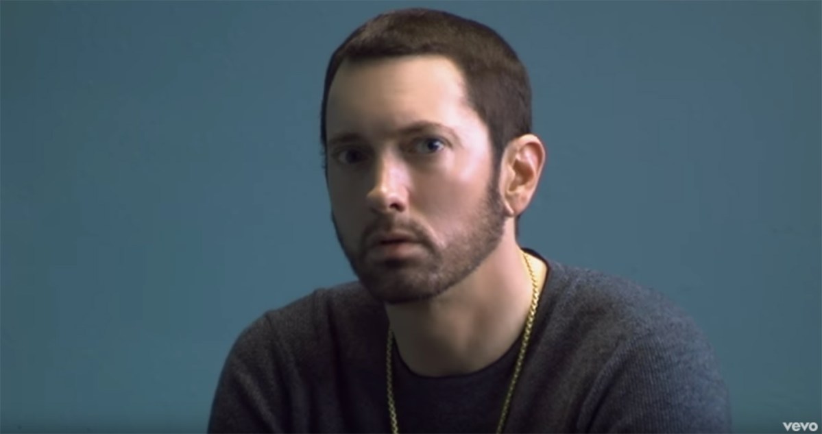Eminem in the "River" music video (YouTube)