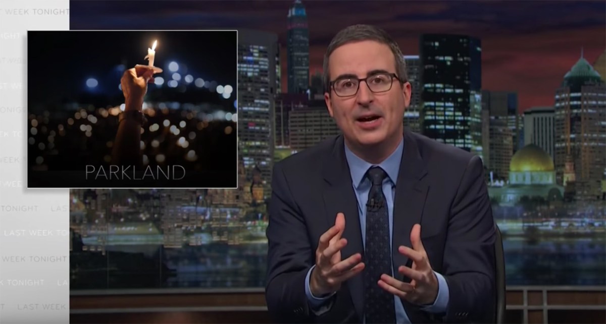 John Oliver discusses the shooting in Parkland,
 Florida (YouTube)
