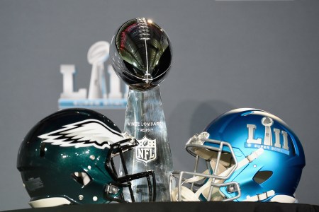 The Vince Lombardi Trophy is seen during Super Bowl LII media availability on February 5, 2018 at Mall of America in Bloomington, Minnesota. The Philadelphia Eagles defeated the New England Patriots in Super Bowl LII 41-33 on February 4th. (Photo by Hannah Foslien/Getty Images)