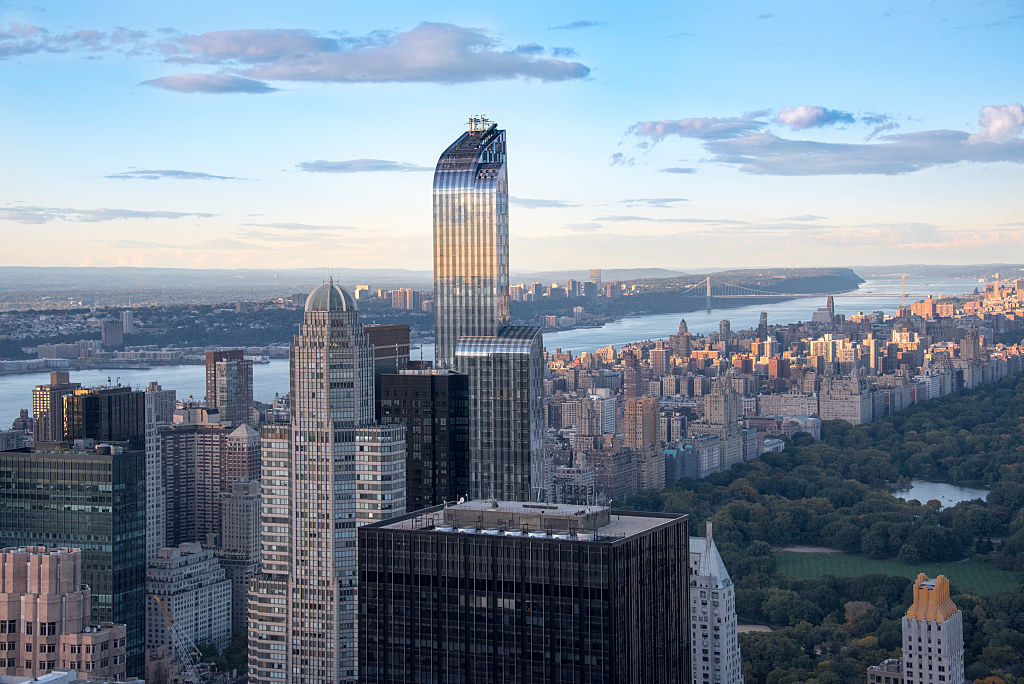 One57 building as seen from the Rock Observation Deck.

One57, formerly known as Carnegie 57 is a supertall skyscraper in the Midtown neighborhood of Manhattan, New York City. (Photo by Roberto Machado Noa/LightRocket via Getty Images)